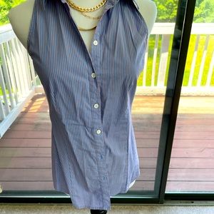 Sleeveless pinstripe fitted button up. Brand: limited. Size 2.